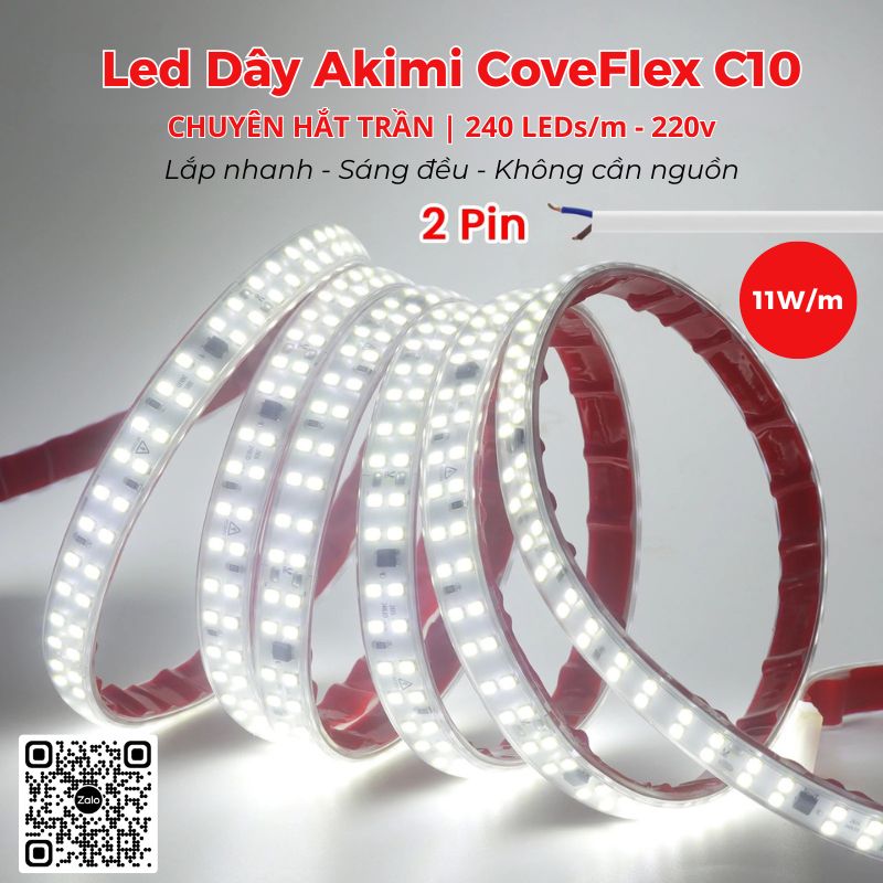 LED Dây Akimi CoveFlex C10 – Giải Pháp Hắt Trần Hoàn Hảo Cho Nhà Đẹp – Thi Công Nhanh – Giá Hợp Lý